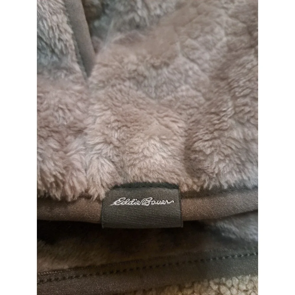 Eddie Bauer Women's Fleece Long Sleeves 1/3 Snap Light Brown Sweater Small